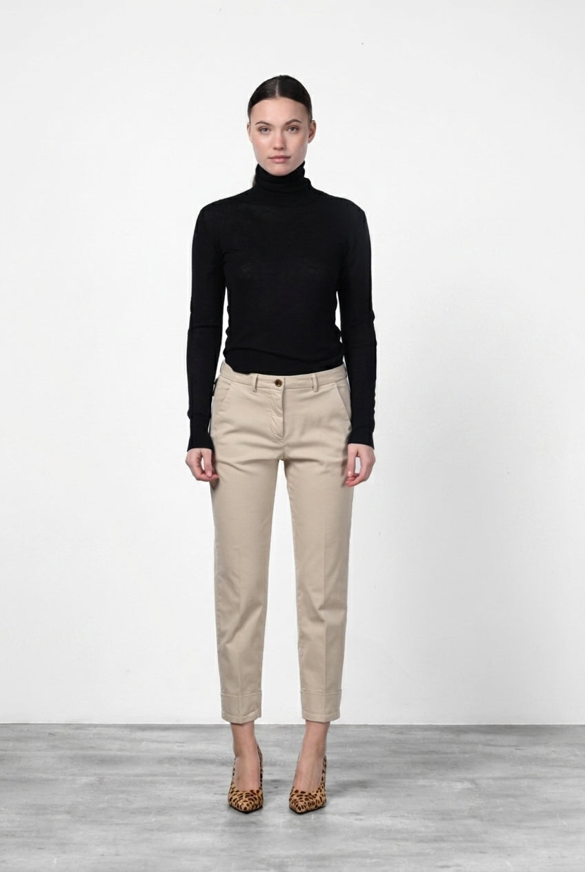 New York Carrot pantalone chino donna in raso carrot fit ①