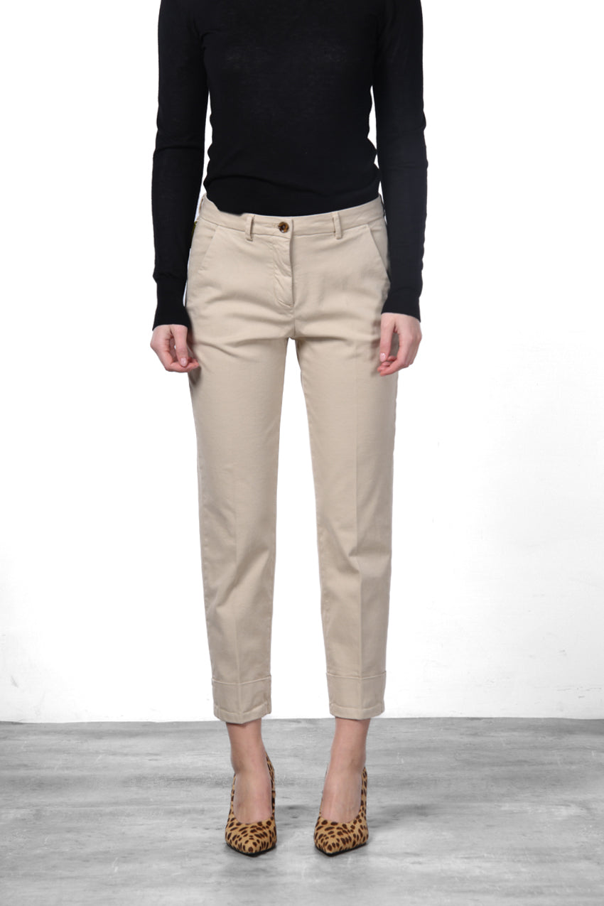 New York Carrot pantalone chino donna in raso carrot fit ①