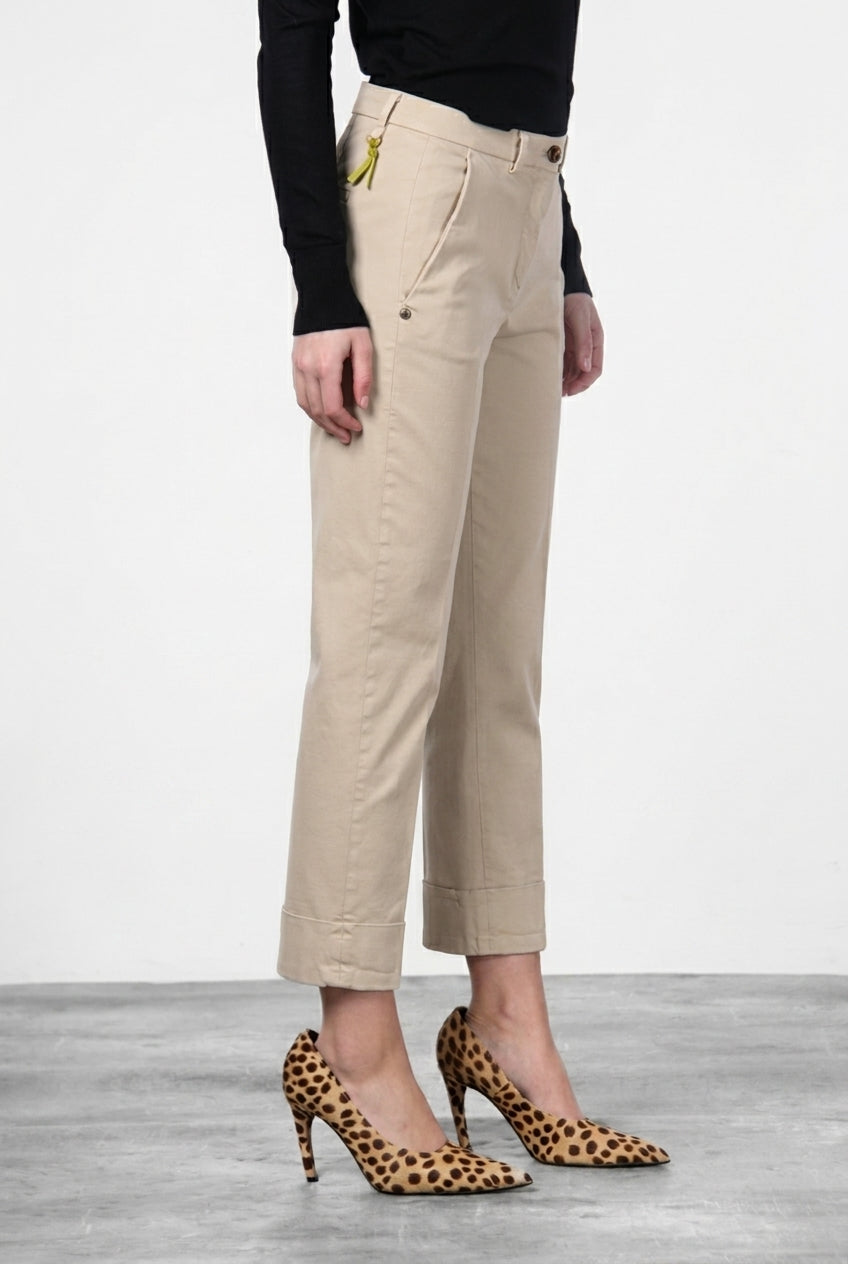New York Carrot pantalone chino donna in raso carrot fit ①