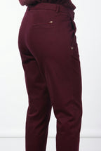 New York Carrot women’s chino pants in satin with carrot fit ①