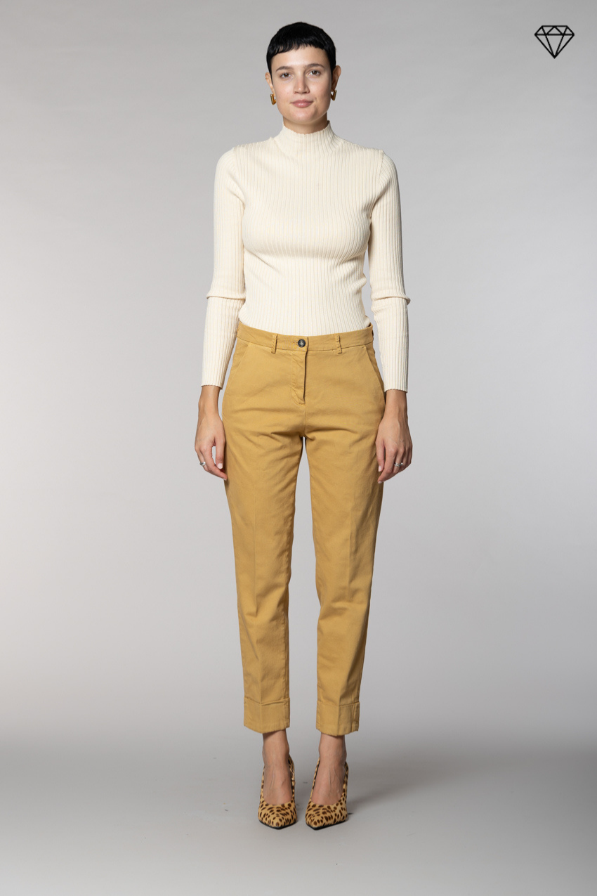 New York Carrot pantalone chino donna in cotone lana carrot fit ①