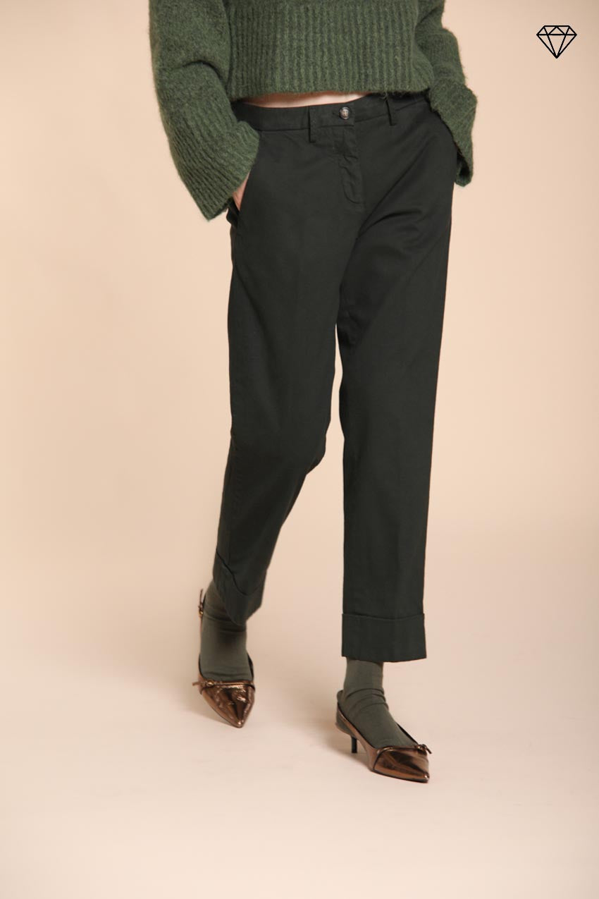 Foto 1 New York Carrot pantalone chino donna in cotone lana carrot fit ①