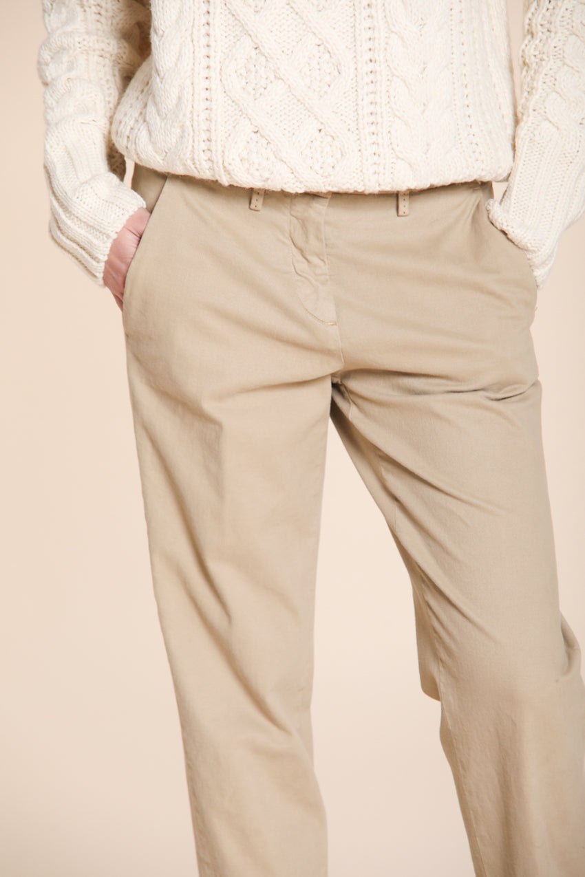 New York Carrot pantalone chino donna in cotone lana carrot fit ①