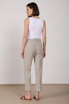 New York Carrot pantalone chino donna in twill di cotone e lino carrot fit