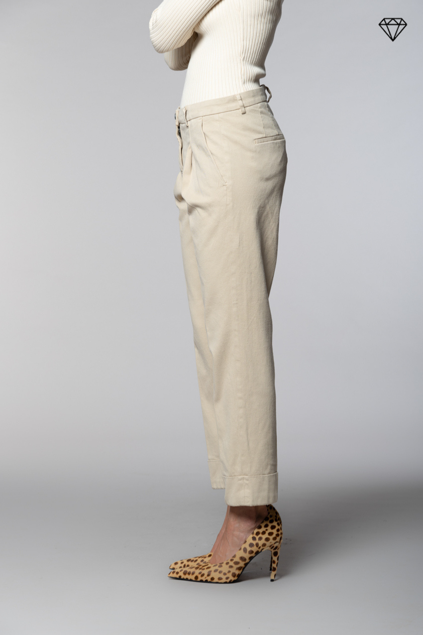 New York Carrot Pince pantalone chino donna in cotone cashmere carrot fit ①