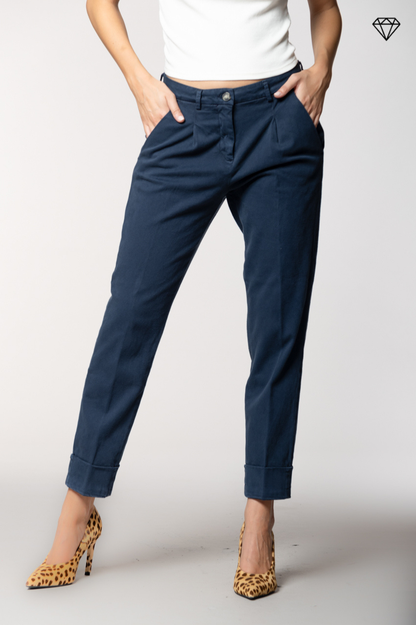 New York Carrot Pince pantalone chino donna in cotone cashmere carrot fit ①