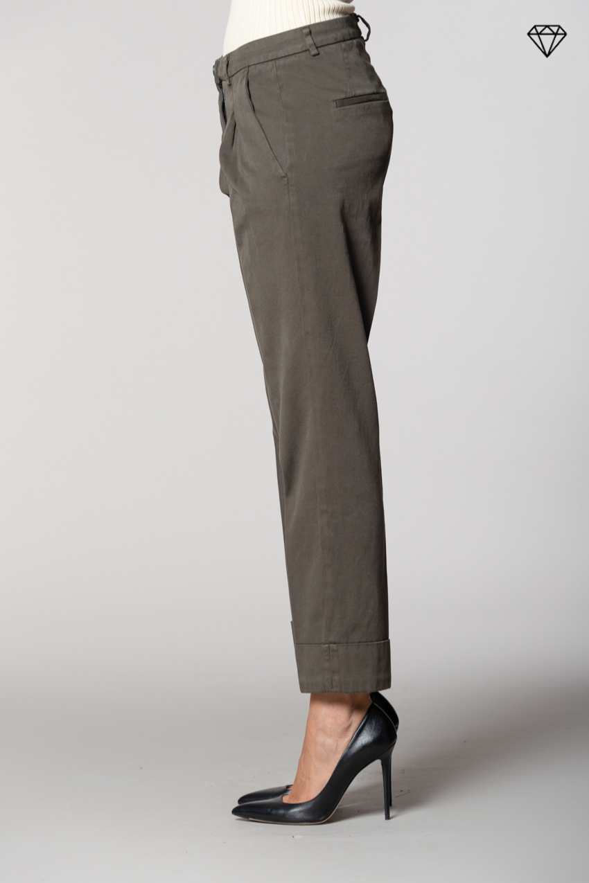 New York Carrot Pince pantalone chino donna in cotone cashmere carrot fit ①