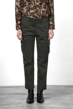 Marlene Cargo Damen-Cargohose aus Gabardine, Carrot Fit