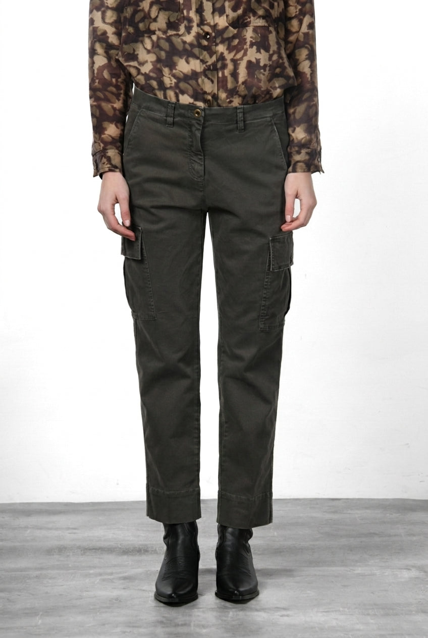 Marlene Cargo Damen-Cargohose aus Gabardine, Carrot Fit