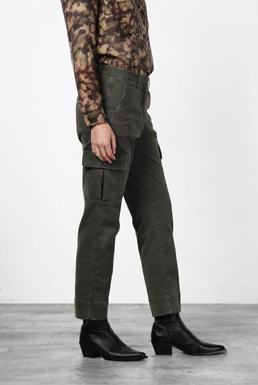 Marlene Cargo Damen-Cargohose aus Gabardine, Carrot Fit