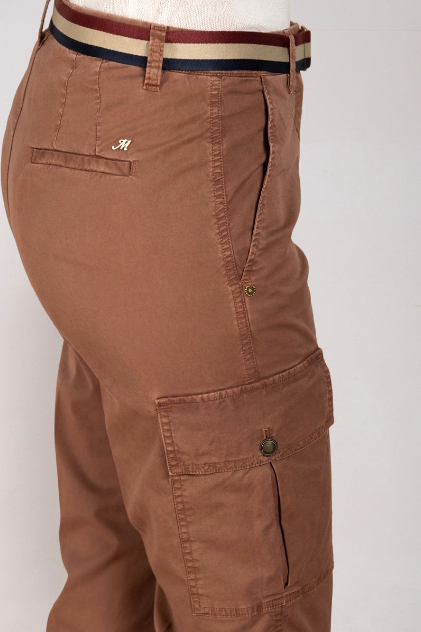 Marlene Cargo pantalone donna in twill leggero stretch carrot fit