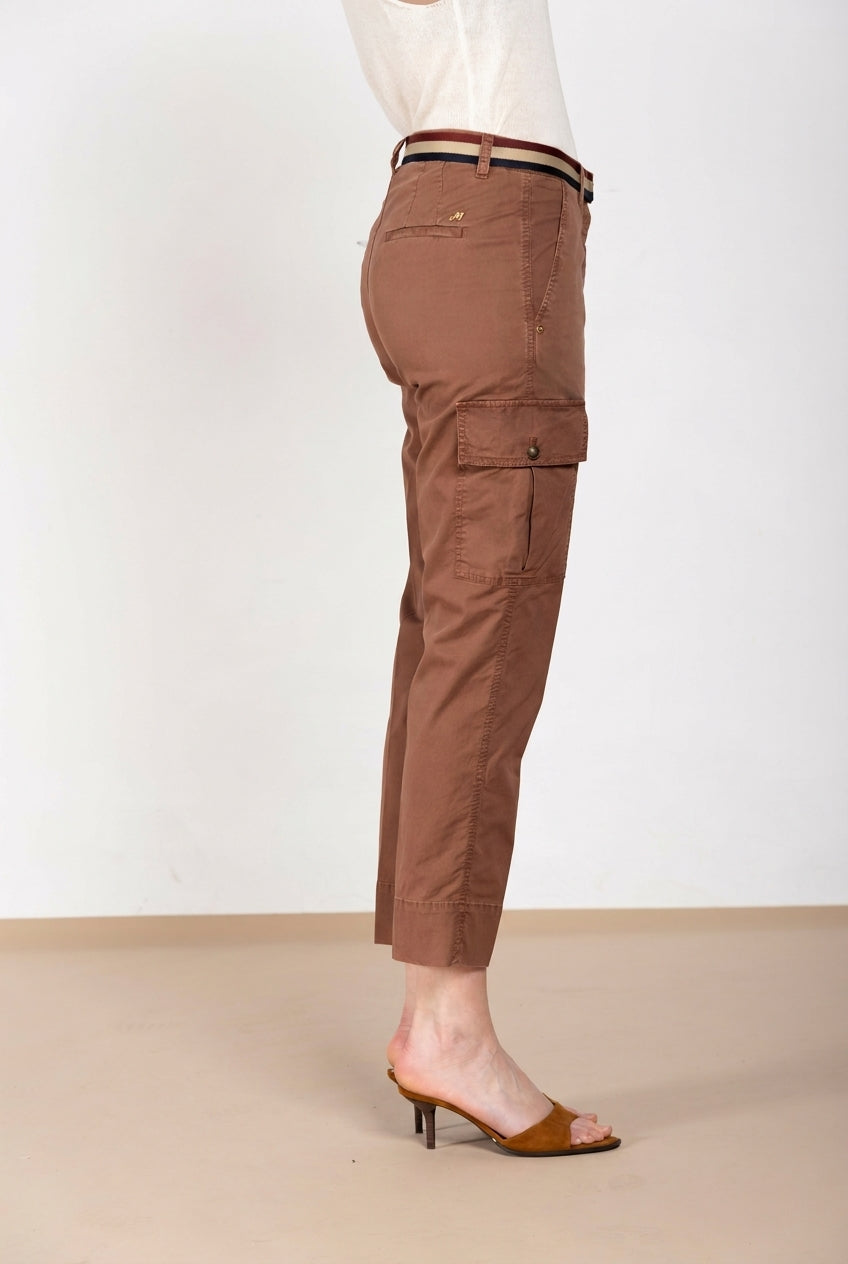 Marlene Cargo pantalone donna in twill leggero stretch carrot fit