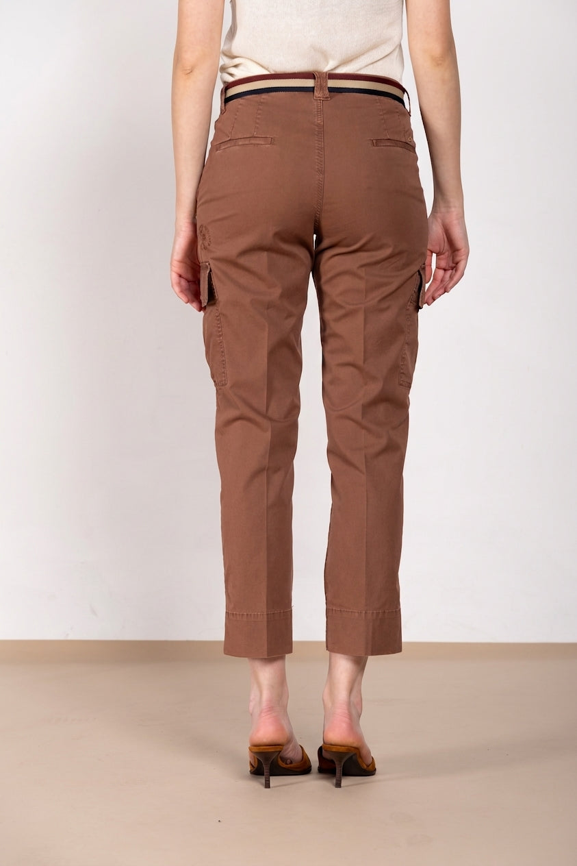 Marlene Cargo pantalone donna in twill leggero stretch carrot fit