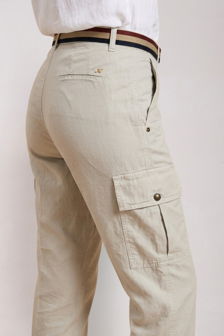 Marlene Cargo pantalone donna in twill leggero stretch carrot fit