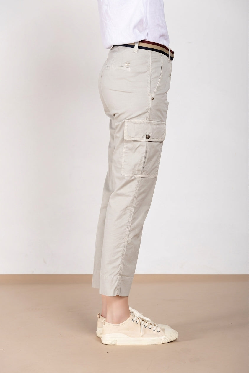 Marlene Cargo pantalone donna in twill leggero stretch carrot fit