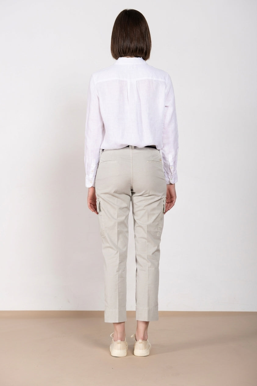 Marlene Cargo pantalone donna in twill leggero stretch carrot fit