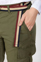 Marlene Cargo pantalon cargo femme en twill léger stretch carrot fit