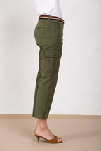 Marlene Cargo pantalon cargo femme en twill léger stretch carrot fit
