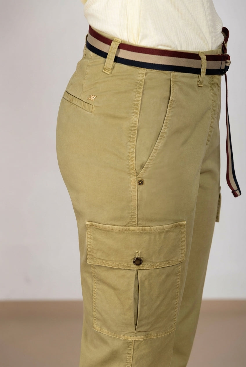 Marlene Cargo pantalone donna in twill leggero stretch carrot fit