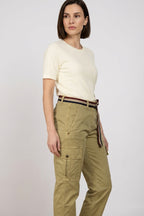 Marlene Cargo pantalon cargo femme en twill léger stretch carrot fit