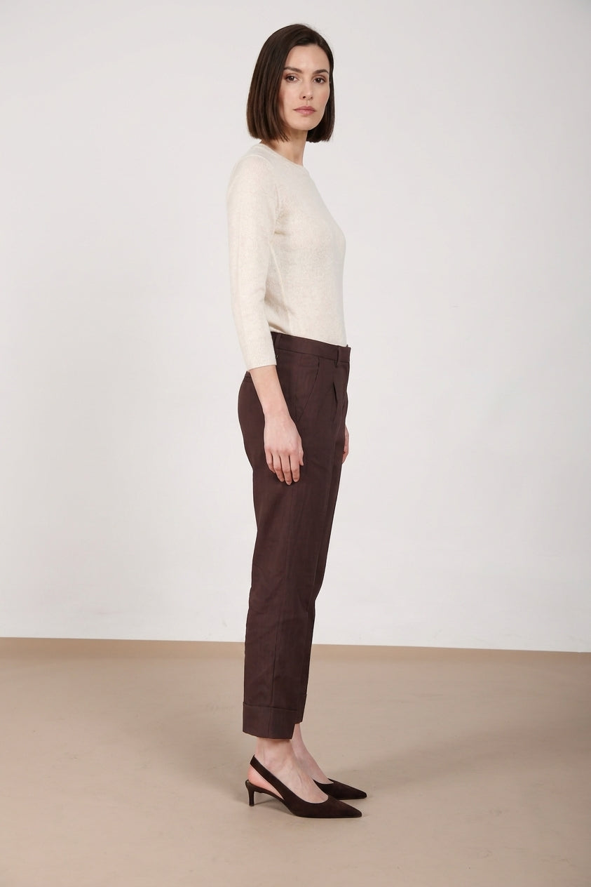 New York Carrot Sartoriale Hose Chino Dame aus Leinenmischgewebe carrot fit