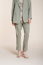 New York Carrot Sartoriale pantalón chino mujer en tela de mezcla de lino carrot fit