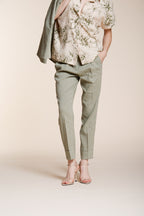 New York Carrot Sartoriale pantalón chino mujer en tela de mezcla de lino carrot fit