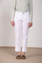 New York Carrot Sartoriale 1 Pince Damen-Chinohose aus Baumwoll- und Seidensatin carrot fit 