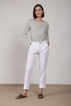 New York Carrot Sartoriale 1 Pince Damen-Chinohose aus Baumwoll- und Seidensatin carrot fit 