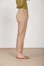 New York Carrot Sartoriale 1 Pince Damen-Chinohose aus Baumwoll- und Seidensatin carrot fit 