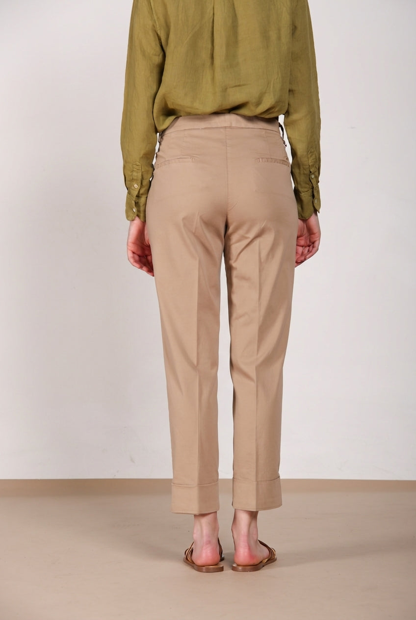 New York Carrot Sartoriale 1 Pince women’s chino trousers in cotton and silk satin carrot fit ①