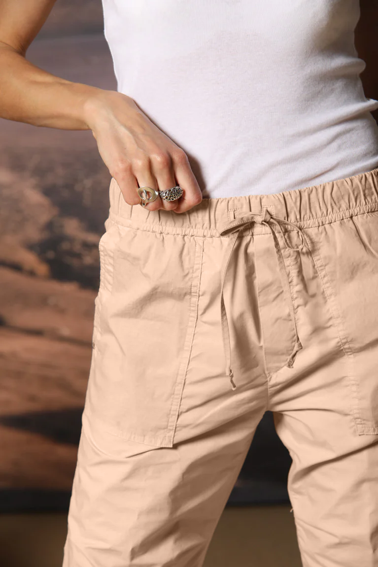 Fatique Jogger pantalone cargo jogger donna in tela paracadute misto tencel e cotone carrot fit