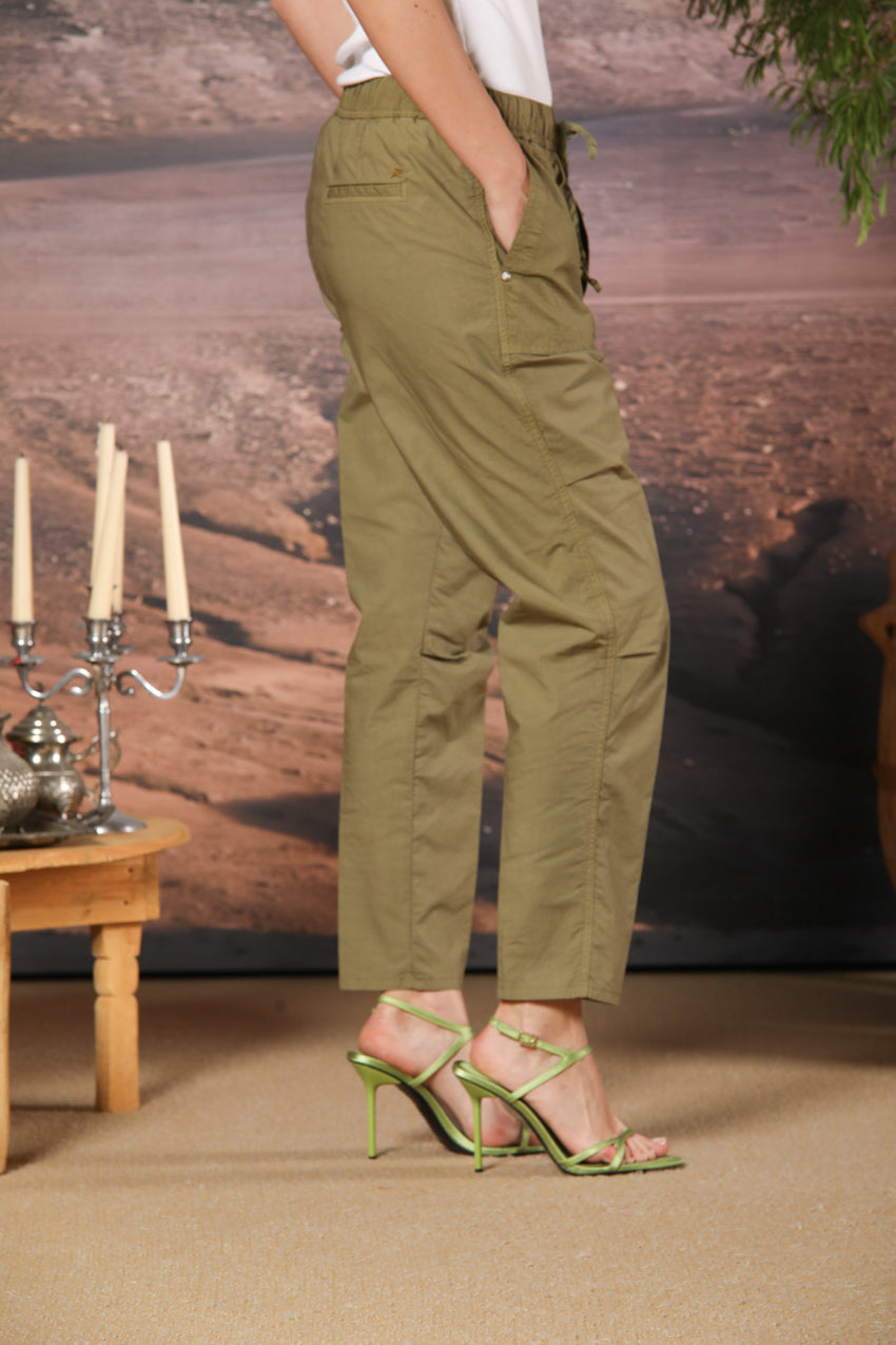 Fatique Jogger pantalone cargo jogger donna in tela paracadute misto tencel e cotone carrot fit