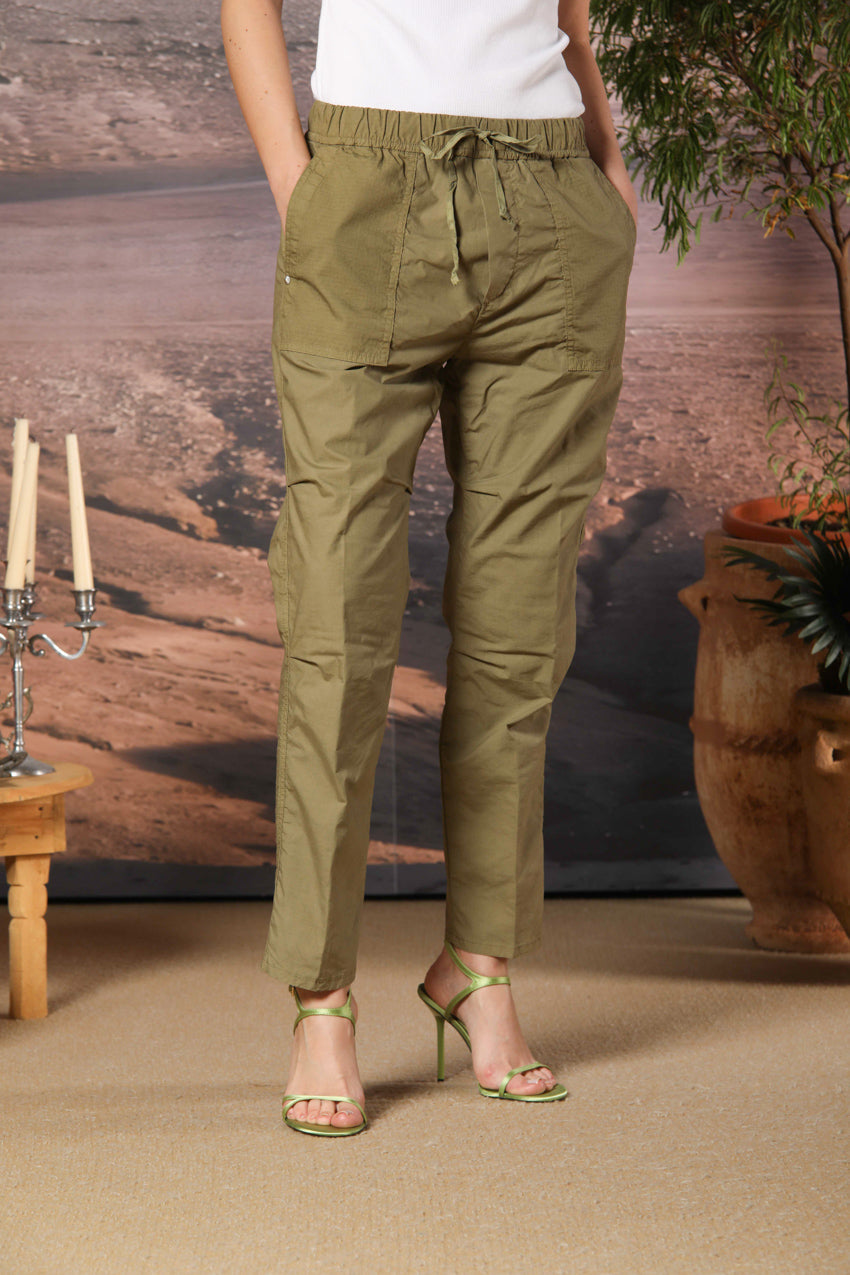 Fatique Jogger pantalone cargo jogger donna in tela paracadute misto tencel e cotone carrot fit