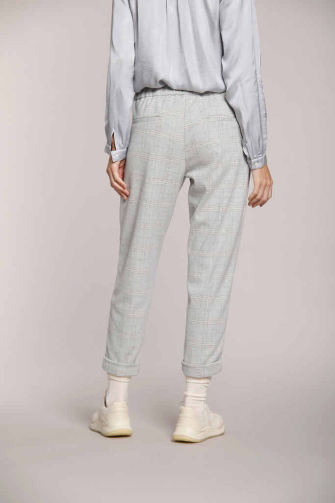 Easy Jogger pantalone chino donna in jersey con pattern galles relaxed