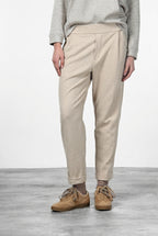 Easy Jogger Damen-Chinohose aus Jersey mit Mikromuster, Relaxed Fit