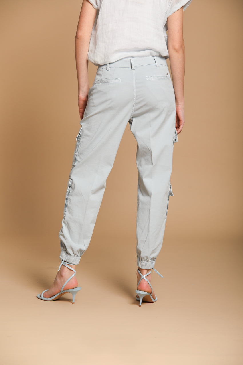 Evita Cargo pantalone cargo donna in gabardina relaxed fit