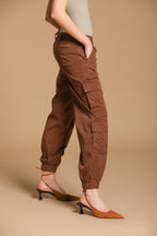 Evita Cargo pantalone cargo donna in gabardina relaxed fit