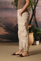 Evita Cargo Damen Hose in Gabardine Relaxed Fit
