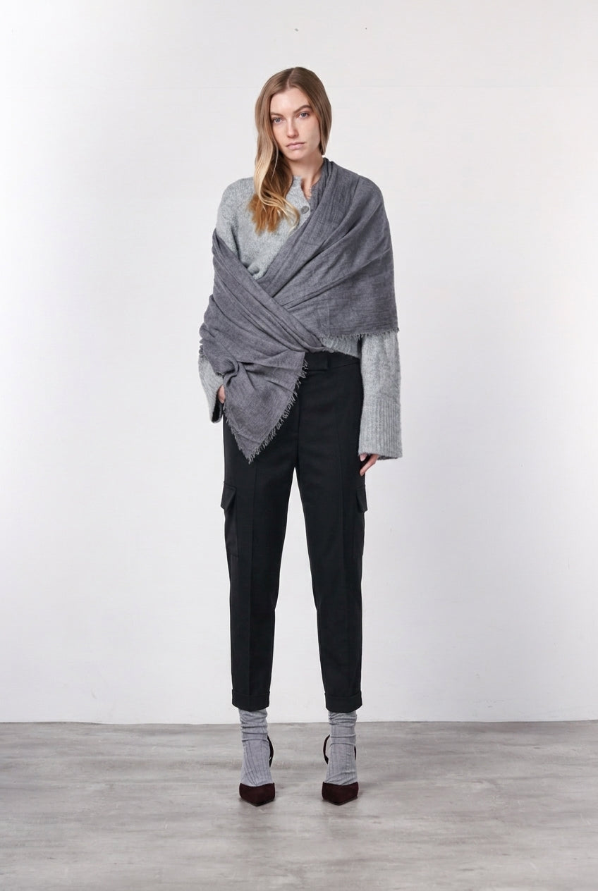 Chile Jogger pantalone cargo donna in lana relaxed fit