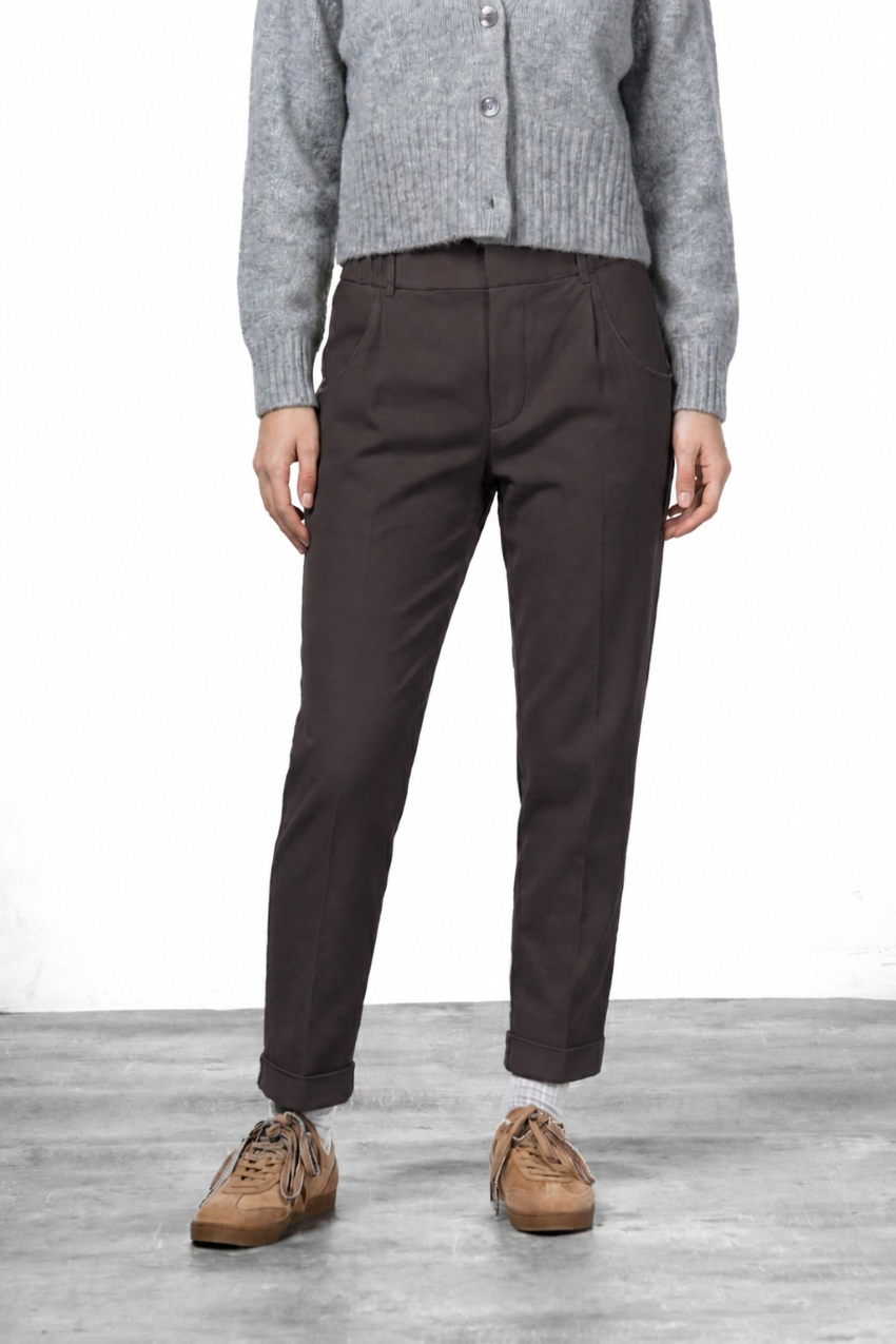 New York Jogger pantalón chino de mujer en twill stretch relaxed fit