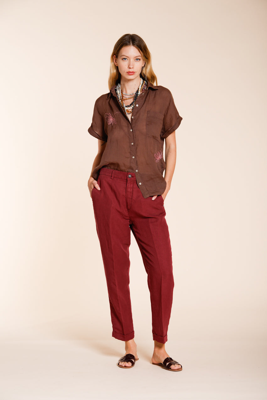 Linda Summer pantalon chino femme en canvas relaxed fit