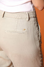 Linda Summer women's chino jogger pants in woven mat fabric relaxed fit