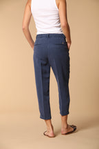 Linda Summer women's chino jogger pants in woven mat fabric relaxed fit
