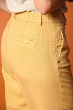 Linda Summer women's chino jogger pants  in woven mat fabric relaxed fit