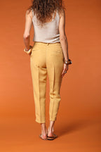 Linda Summer women's chino jogger pants  in woven mat fabric relaxed fit