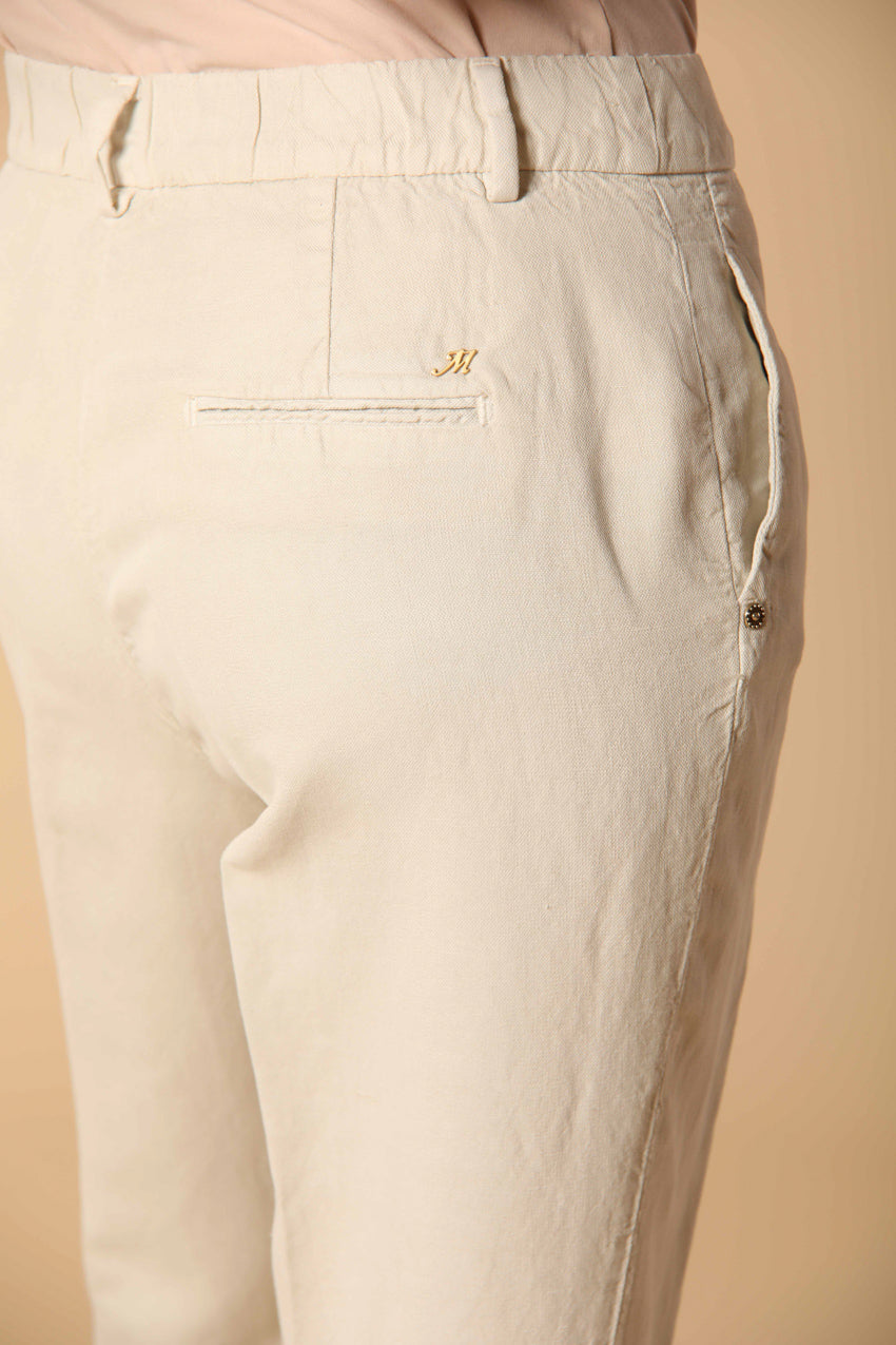 Linda Summer women's chino jogger pants in woven mat fabric relaxed fit