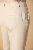 Linda Summer women's chino jogger pants in woven mat fabric relaxed fit