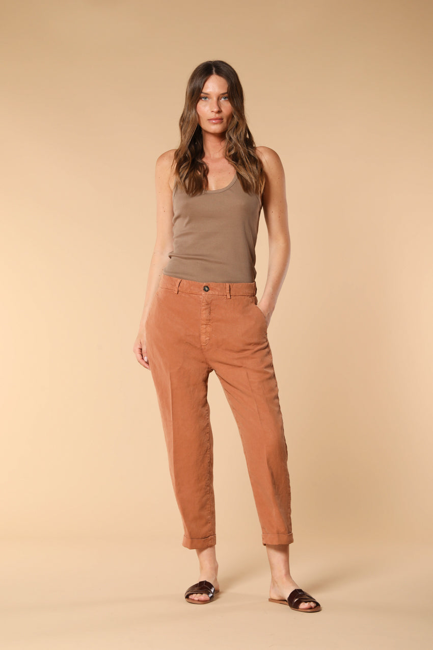 Linda Summer pantalone chino jogger donna in stuoia relaxed fit