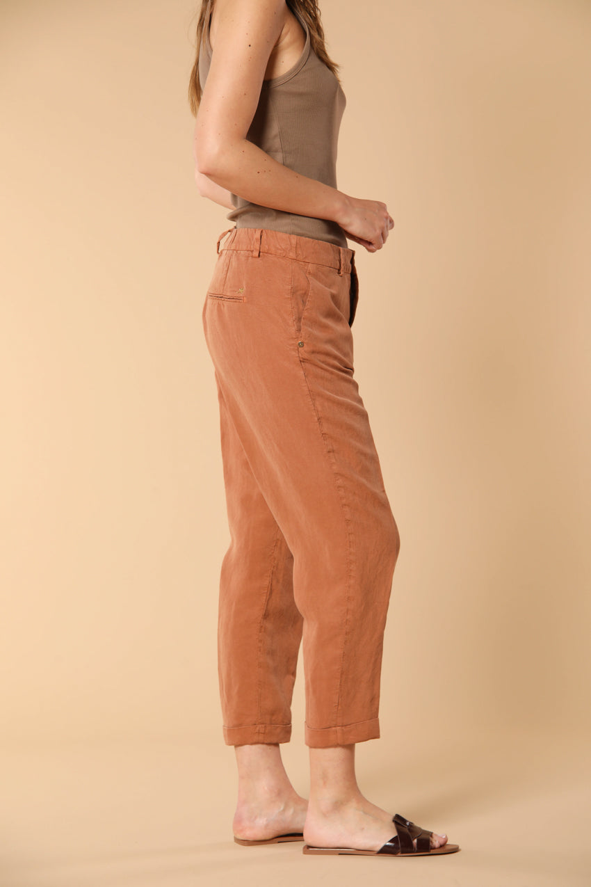 Linda Summer pantalone chino jogger donna in stuoia relaxed fit